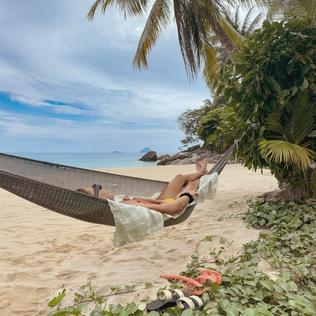 Coconut White Hemp Beach Towel