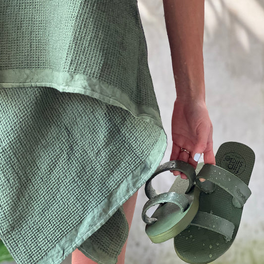 Daintree Green Hemp Beach Towel